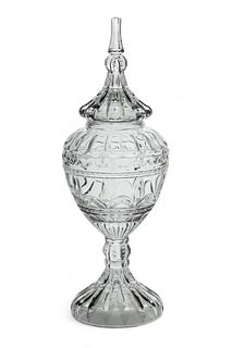 Waterford (Irish) Crystal Ginger Jar with Lid, H 22" W 7.5"