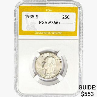 1935-S Washington Silver Quarter PGA MS66+ 