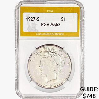 1927-S Silver Peace Dollar PGA MS62 