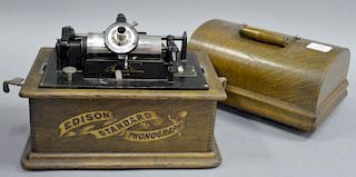 Thomas Edison Standard cylinder phonograph. ht. 9 3/4in., wd. 12 1/2in., dp. 8 1/2in.