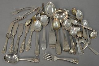 Group of sterling silver and coin silver flatware, 19.88 t oz.