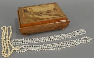 Four piece lot to include strand of cultured pearls (lg. 31), two single strands of fresh water pearls (lg. 44in. & 46in.), a
