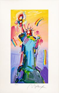 Peter Max (American, 1937-2019) Serigraph in Color on Wove Paper, Ca. 2015, "Statue of Liberty", H 11.87" W 5.87"