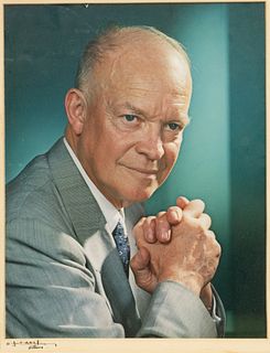 Yousuf Karsh (Armenian/Canadian, 1908-2002) Color Photograph Print, "President Dwight D. Eisenhower", H 13" W 10"
