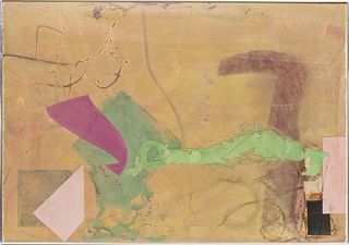 Peter Plagens (American, B. 1941) Mixed Media on Paper, Ca. 1970s, Untitled Abstract, H 29.5" W 41.5"
