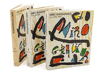 Joan Miro (Spanish, 1893-1893) Jacques Dupin Catalogue Raisonne "Miró Engraver", 3 Volumes H 12.5" W 9.75"