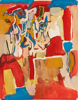 Gene Szafran (American, B. 1941) Watercolor And Gouache on Paper, Ca. 1962, "Untitled Abstract", H 24" W 19"