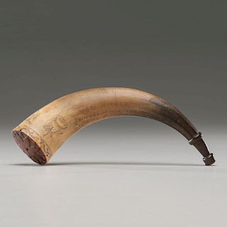 Civil War POW Carved Powder Horn Identified to Carl Rieger, 174th & 162nd New York Infantries, Captured at Pleasant Hill, LA