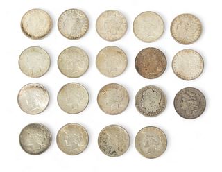 U.S. Peace And Liberty Head Silver Dollars, 1878-1934, 19 pcs