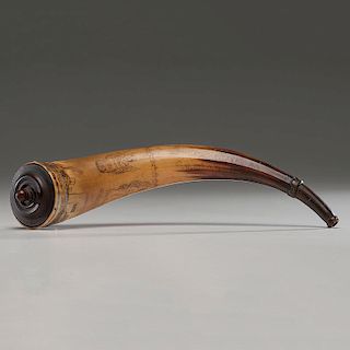 Civil War POW Carved Powder Horn Identified to N.L. Cannon, Captured at Sabine Pass, Imprisoned at Camp Ford, Tyler, Texas
