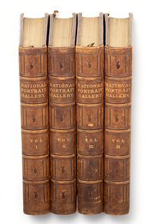"National Portrait Gallery" 4-volume Set by D. Rice & A.N. Hart, 1859, H 11" W 1.75" Depth 8" 4 pcs