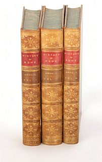 "History of Rome" 3-volume Set by Thomas Arnold, 1871, H 8.75" W 1" Depth 5.75" 3 pcs