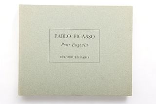Pablo Picasso (Spanish, 1881-1973) Book, 1976, "Pour Eugenia, Une Suite De 24 Dessins", H 9.5" W 12"