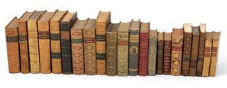 Leather Bound Books, 1755-1902, H 7.75" W 1.5" Depth 5.25" 22 pcs