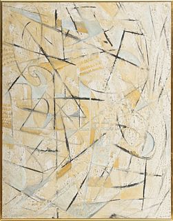 Jack Faxon (American, 1936-2020) Acrylic on Masonite "Abstract", H 32" W 24"