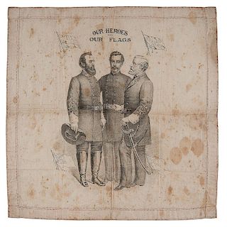 Our Heroes and Our Flag Post-Civil War Confederate Textile