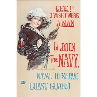 World War I, Gee I Wish I Were A Man Poster by Howard Chandler Christy, 1918