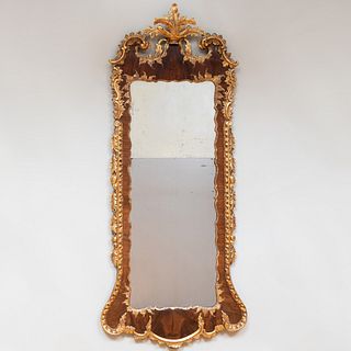 Fine George II Walnut and Parcel-Gilt Pier Mirror 
