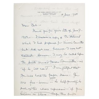 Chester Nimitz ALS, Plus Typed Printed Speech with his Notes