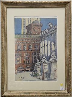 Harry Hering (1887-1967), watercolor, New York City Streets, signed lower right H. Hering, sight size 26 1/2" x 17 1/2".