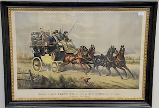 "Colonel Kane's Couch" lithograph in color, published by J.B. Brewster & Co. of 25th Street, New York, Carriage Builders, mar