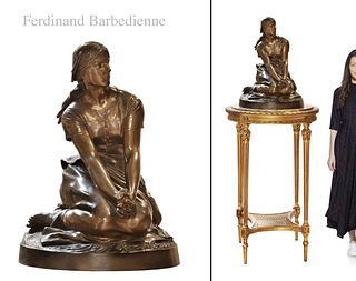 AN EXCEPTIONAL 19 C. FRENCH BARBEDIENNE FOUNDRY MARK BRONZE STATUE