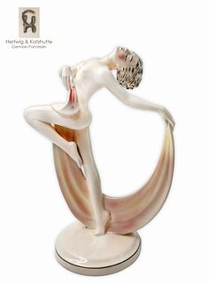 The Scarf Dancer, A Vintage German Hertwig & Katzhutte Porcelain Figurine, Hallmarked