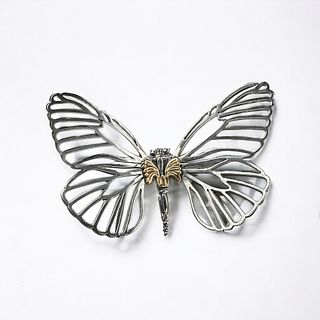 18k, Sterling Silver Butterfly Pin, Lagos, Caviar