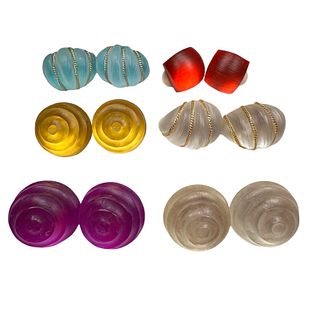 Group of Alexis Bittar Lucite, Gold-Tone Ear Clips