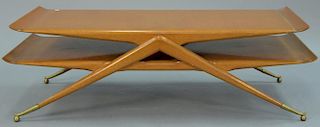 Mid-Century mahogany coffee table, . ht. 16in., wd. 50in., dp. 20 1/2in.