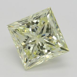 3.05 ct, Natural Fancy Light Yellow Even Color, VS2, Princess cut Diamond (GIA Graded), Appraised Value: $59,700 