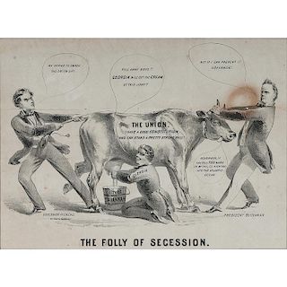 The Folly of Secession, Political Cartoon Featuring President Buchanan