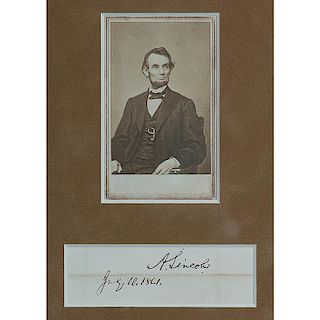 Abraham Lincoln, Clipped Signature as President, July 10, 1861