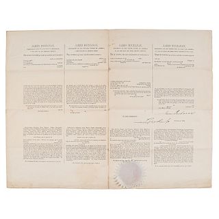 James Buchanan, Four Language Ships' Paper Signed as President