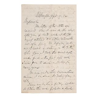 Salmon P. Chase ALS to John M. Millikin Mentioning Lincoln, 1864