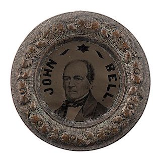 Rare John Bell & Edward Everett 1860 Campaign "Doughnut" Ferrotype in Largest Size