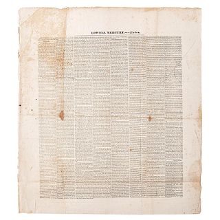 Lowell Mercury Extra, Two Broadsides Featuring Messages from President Andrew Jackson on Nullification Crisis, 1832-1833