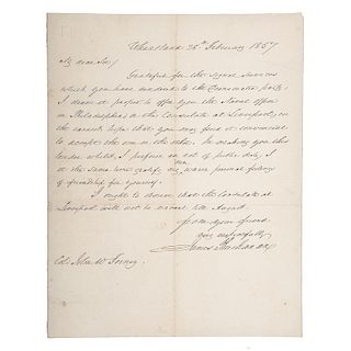 James Buchanan ALS, February 1857