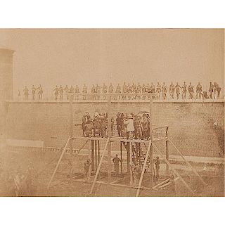 Alexander Gardner, Albumen Photograph of the Hanging of the Lincoln Conspirators