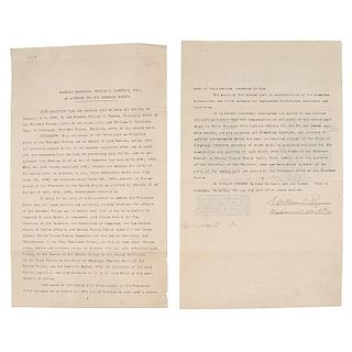 Theodore Roosevelt, Contract Employing Cherokee Nation Attorney, Signed as President, February 1908