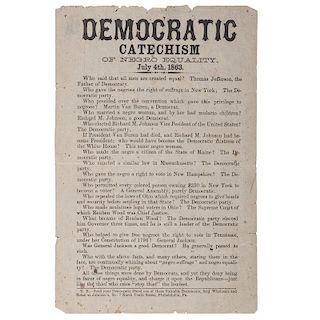 Abraham Lincoln Campaign Propaganda, Democratic Catechism of Negro Equality, July 4, 1863
