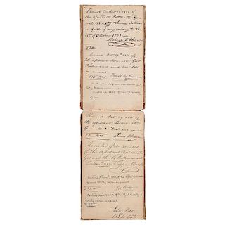 US Post Office Book of Receipts Made Out to 1st Assistant Postmaster General, Abraham Bradley
