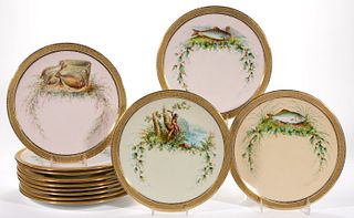 ENGLISH ROYAL CROWN DERBY FOR TIFFANY & CO. PORCELAIN PLATES, LOT OF 12