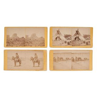 Alexander Gardner, Four Stereoviews from the 1868 Peace Commission at Fort Laramie, with Titles in Gardner's Hand