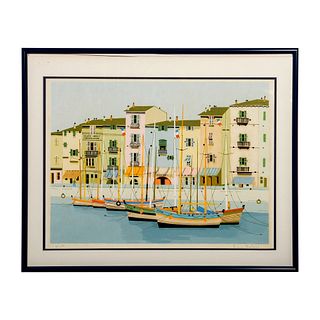 Pierre Montell, Serigraph on Paper, St-Tropez France, Signed