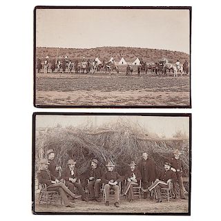 Boudoir Photographs of US Military at San Carlos, Arizona, Including Buffalo Soldiers and Their Officers