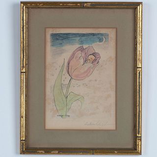 Original Etching and Aquatint on Paper, Tulip Baby, Signed