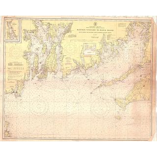 USC&GS Map, Marth's Vineyard to Block Island, Massachusetts