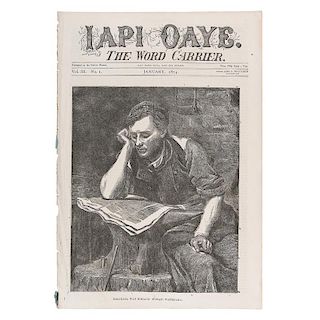 Iapi Oaye. The Word Carrier, Very Rare Sioux Indian Language Newspaper, Complete Run of Twelve Monthly Issues, 1874