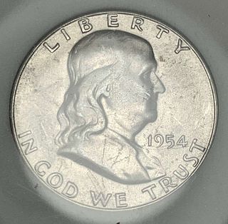 1954-S Franklin Silver Half Dollar MS67